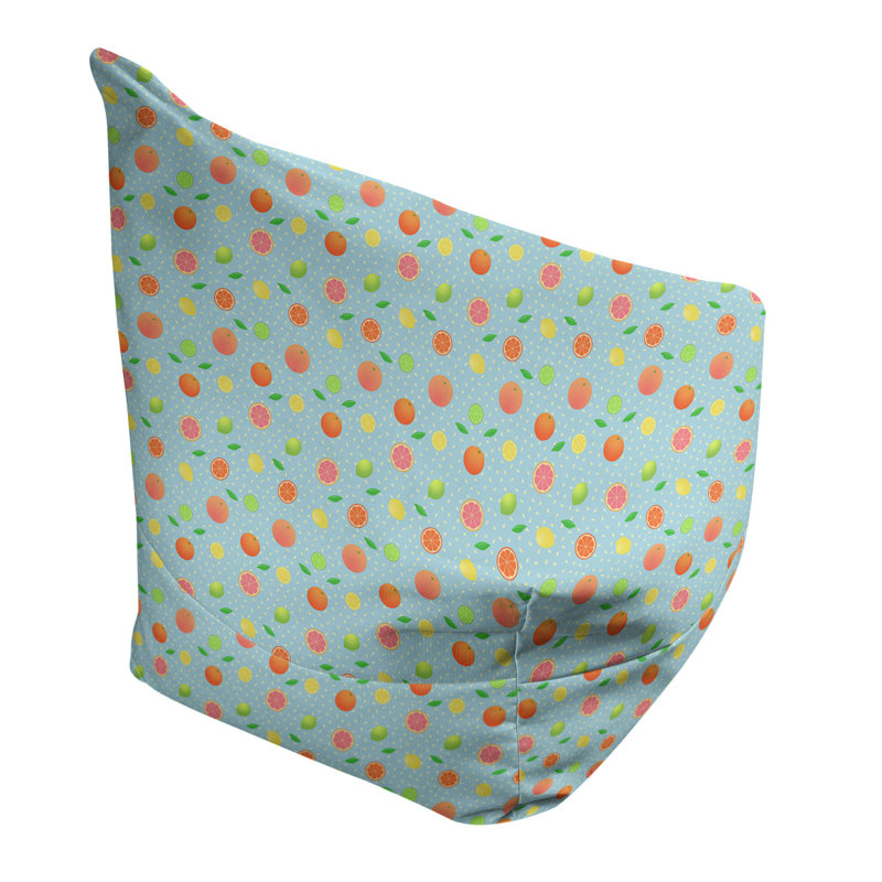 Sac de pois Leffel, Housse de pouf, H 38 po x l 42 po x P 29 po, Bleu, jaune et orange