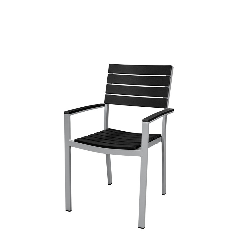 Chaise de patio empilable Vienna, Noir