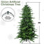 Arbre de Noël naturel de 7,5 pi, 2856 pointes, aiguilles mixtes, branches articulées, arbre festif à base stable avec support en métal réaliste