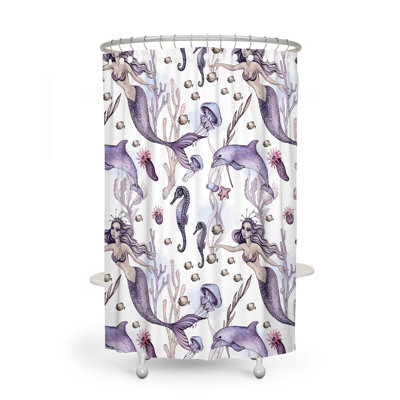 Rideau de douche à motif floral Herricks