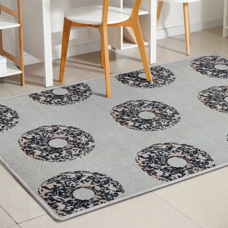 Tapis ivoire noir Kehr Multi Sprinkles Donut Kids, Rectangle 2 pi x 3 pi