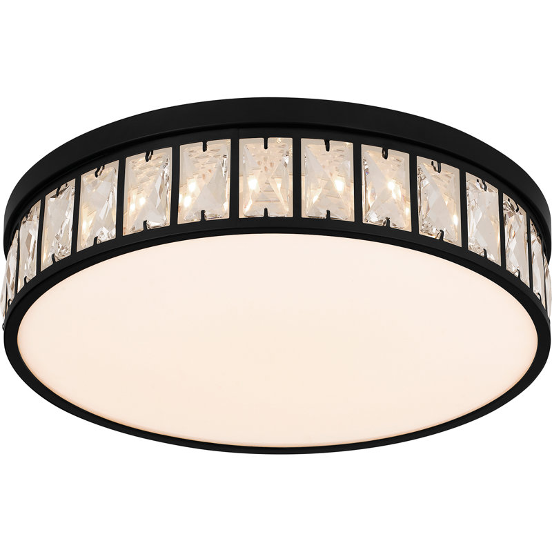 Danyiah Glass LED Flush Mount, Matte Black