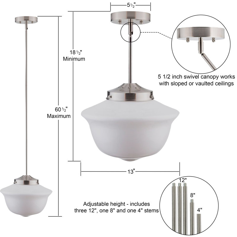 Sille 1 - Light Single Pendant, Brushed Nickel
