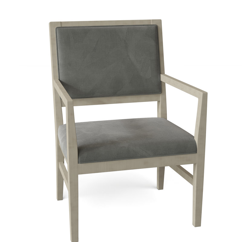 Chaise avec accoudoirs à dossier King Louis Potter, 9953 Étain, Gris anthracite
