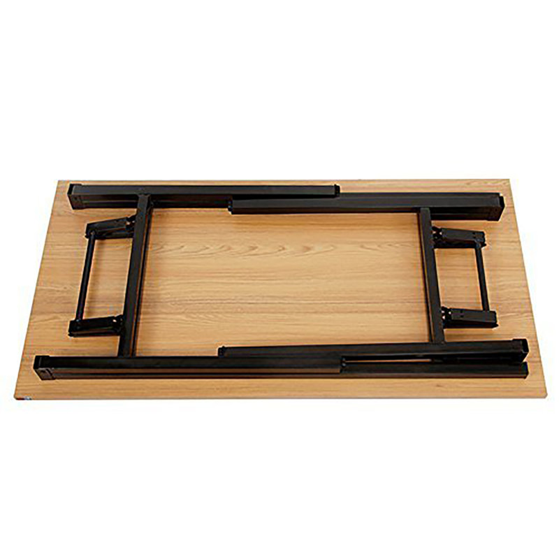 Katie Adjustable Metal Base Computer Desk, Teak/Black, 29.5" H x 62" W x 23.6" D