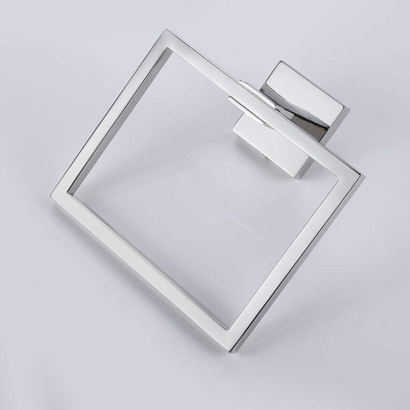 Wall Mount Square Towel Ring (1 Piece), Chrome