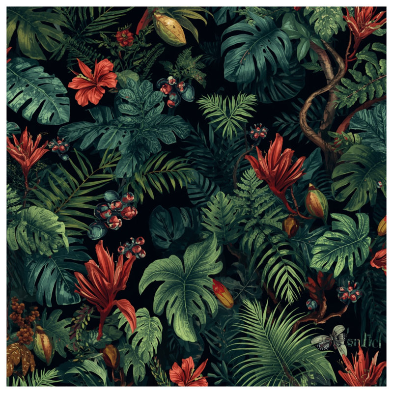 Housses de couette à fleurs tropicales, Très grand lit