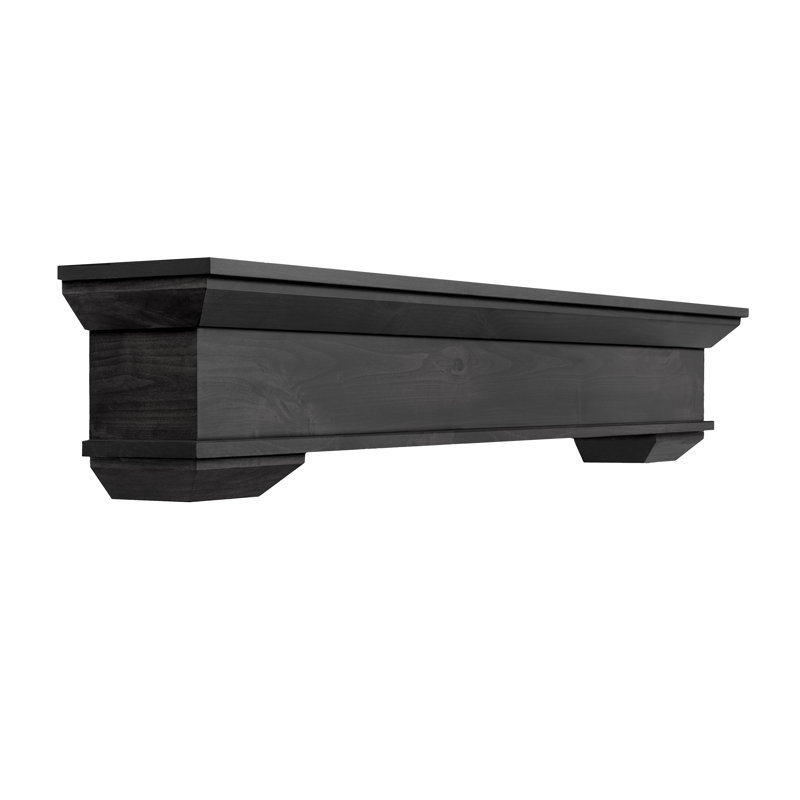 Capri Fireplace Mantel, Satin Black, 48"