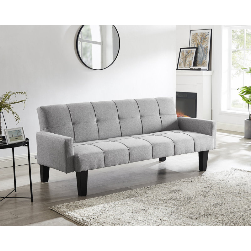 Kayla-Faith 3 Seater Polyester Sofa Bed, Light Grey