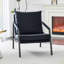Fauteuil d'appoint moderne en similicuir, fauteuil rembourré simple avec structure en métal robuste, fauteuil de lecture industriel pour salon, chambre, bureau, salle d'attente-2137870967