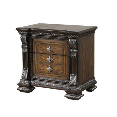 Swartwood Solid Wood 3-Drawer Nightstand With Usb Ports