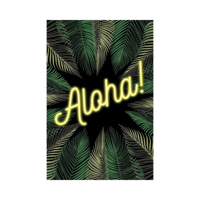 Neon Aloha! Hawaiian Design With Palm Trees by Design Harvest - Wrapped Canvas Print