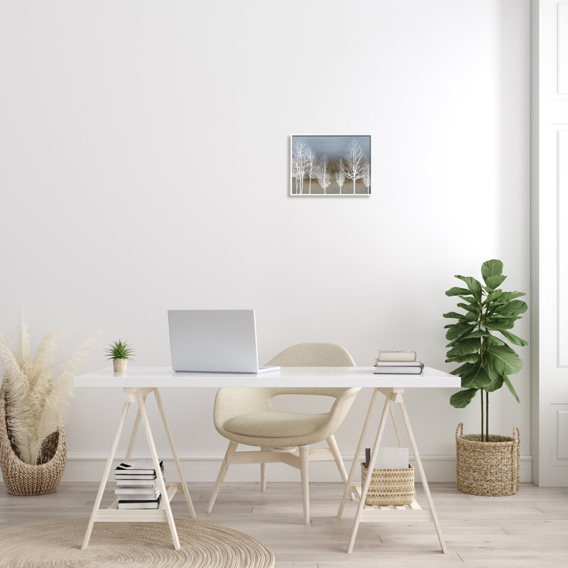 «Abstract Forest Line White Bare Tree Silhouettes» par - Impression, H 11 po x l 14 po x P 3 po