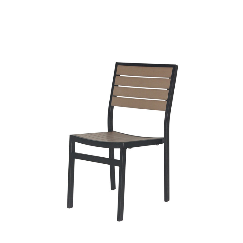Chaise de patio empilable Napa, Noir / Gris