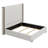 Tall Headboard Upholstered Bed With Vertical Striped And Wingback Design