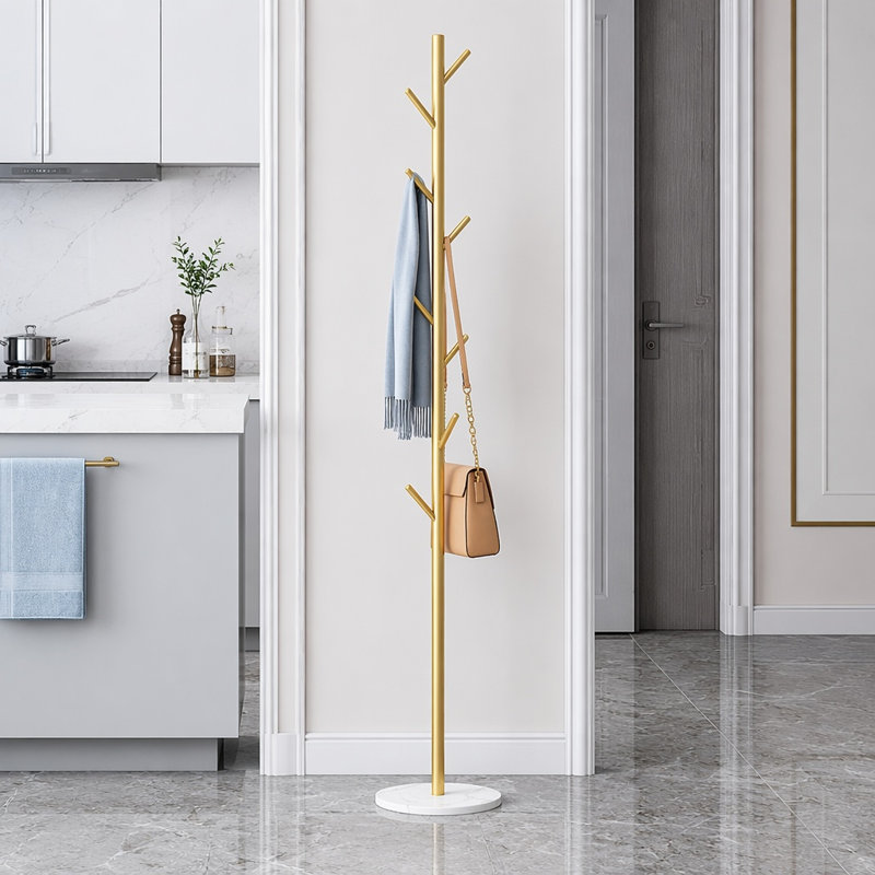 Freestanding Coat Rack with 8 Hooks