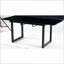 Table basse carrée noire avec pieds en métal extensibles pour le salon, facile à nettoyer et peu encombrante