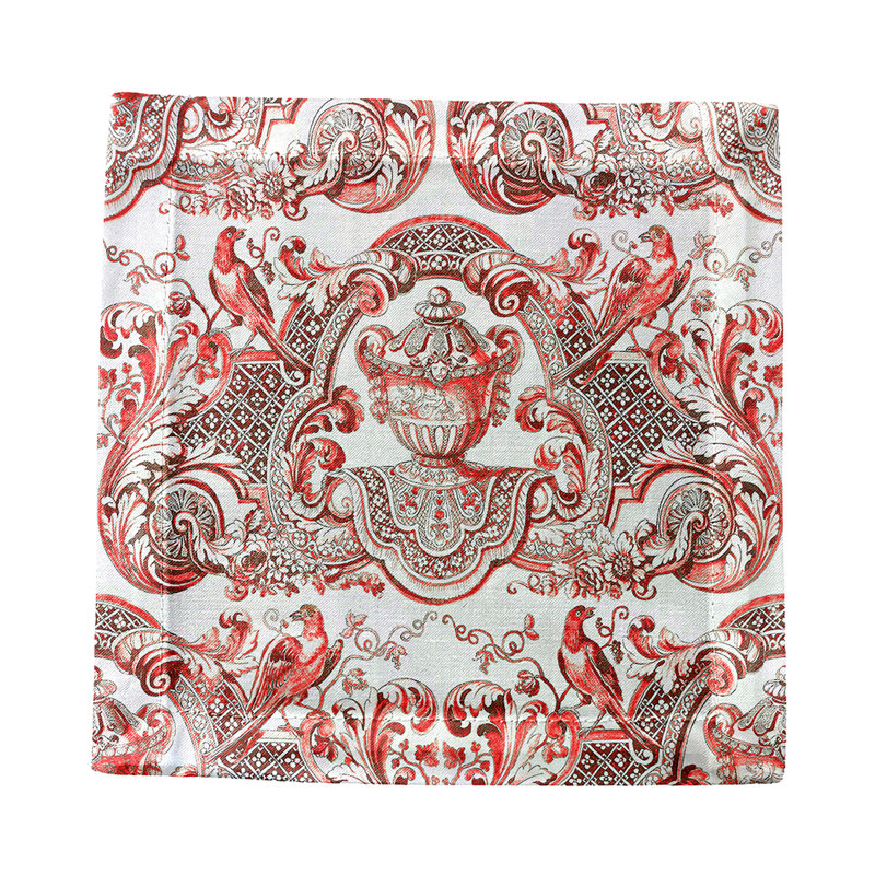 Cotton Blend Square Napkins, Red