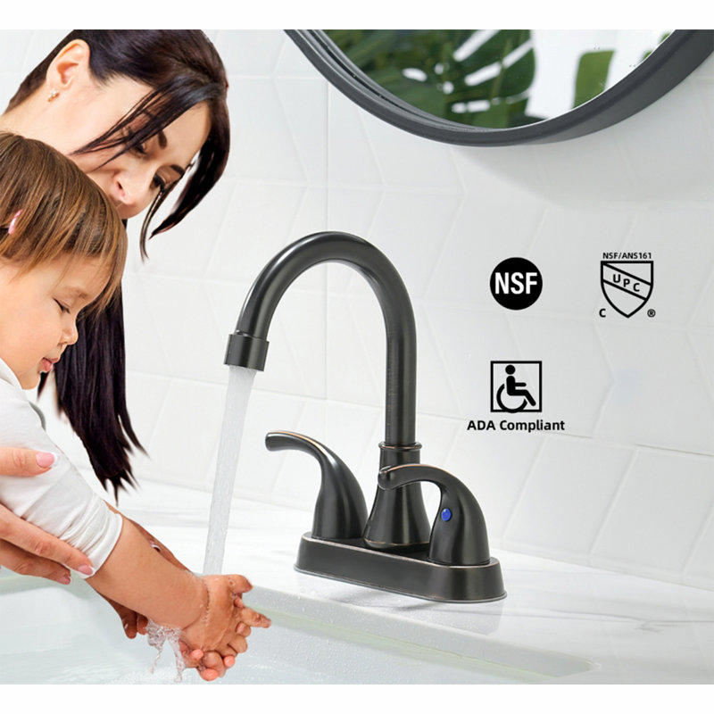 Classic Flow 4" Centerset Bathroom Faucet With Drain, Oil Rubbed Bronze
