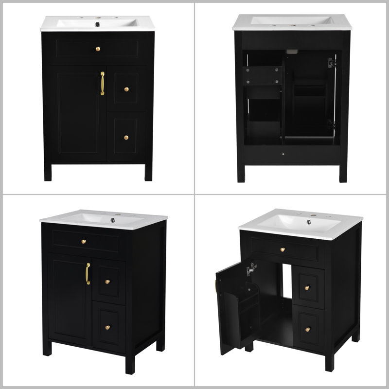 24-Inch Bathroom Vanity, Black