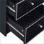 Noir et noir Table de chevet 2 tiroirs Silver