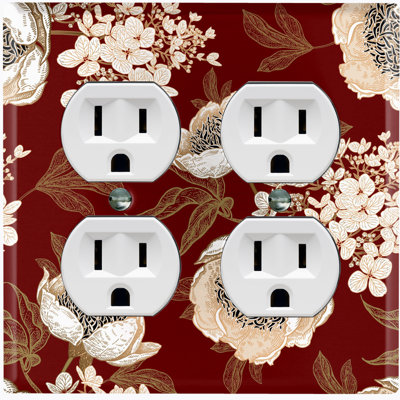 Plaque murale 2 prises Maroon