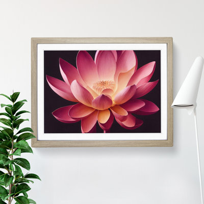 Great Lotus Flower 1 Piece Single Picture Frame Wall Art