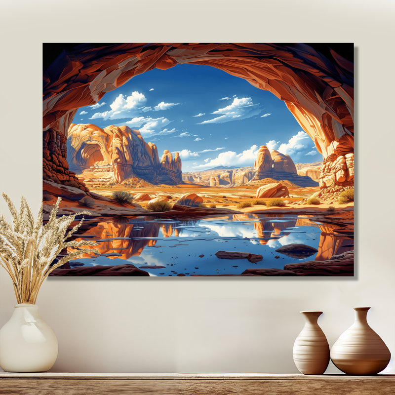 «Arches National Park Desert Caves Landscape II - Canyon», reproduction d'art, Toile tendue, H 12 po x l 20 po x P 1 po
