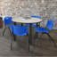Plateau de table Kee, 4 chaises empilables-345963673-347071635-388847191
