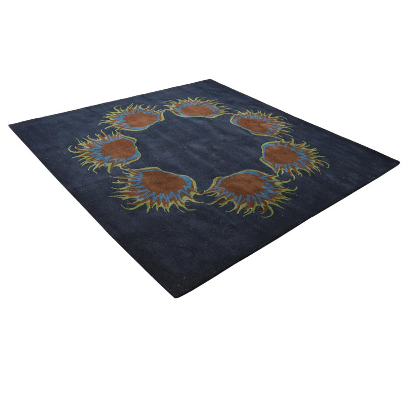 Tapis carré bleu marine Otto
