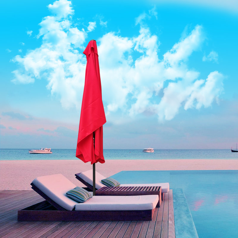 Parasol de marché rectangulaire 78 po x 120 po, Rouge
