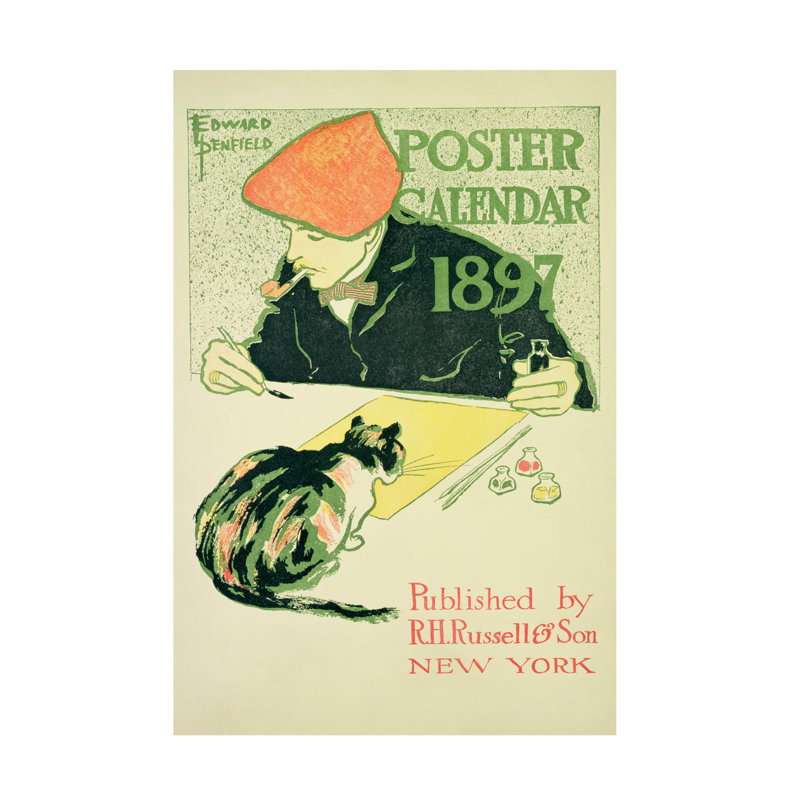 Affiche Edward Penfield, pub. Par R.H.Russell and Son, 1897, art sur toile, H 32 po x l 22 po