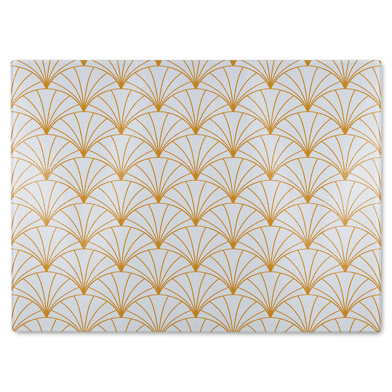 Shells Glass Chopping Board, 40cm L x 28cm W