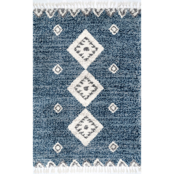 Union Rustic Hassan Geometric Blue Area Rug & Reviews | Wayfair