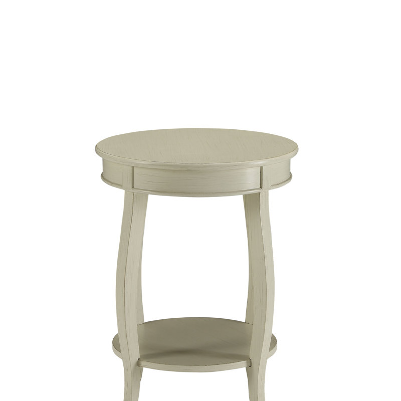 Aberta Antique White Finish Accent Table, Antique White