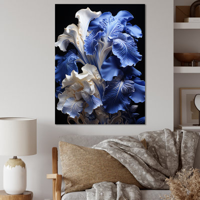 Blanc et bleu iris Elegance II - iris, art mural