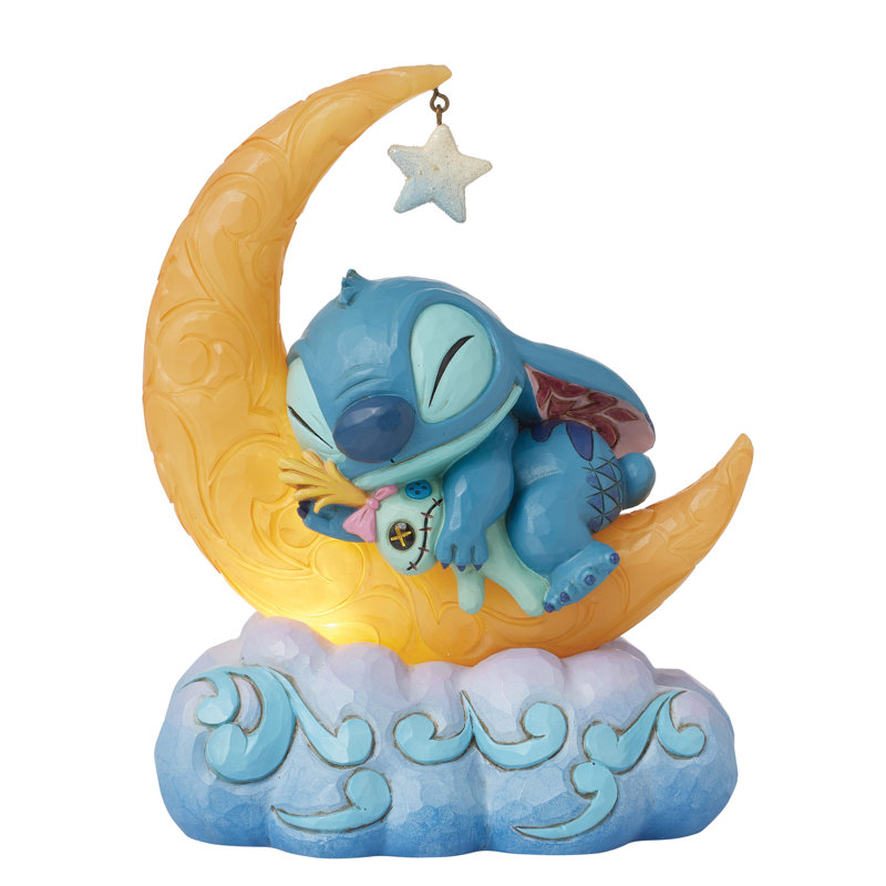 Figurine Disney Traditions par Jim Shore Lilo et Stitch tenant Scrump sur la lune 7,63 pouces