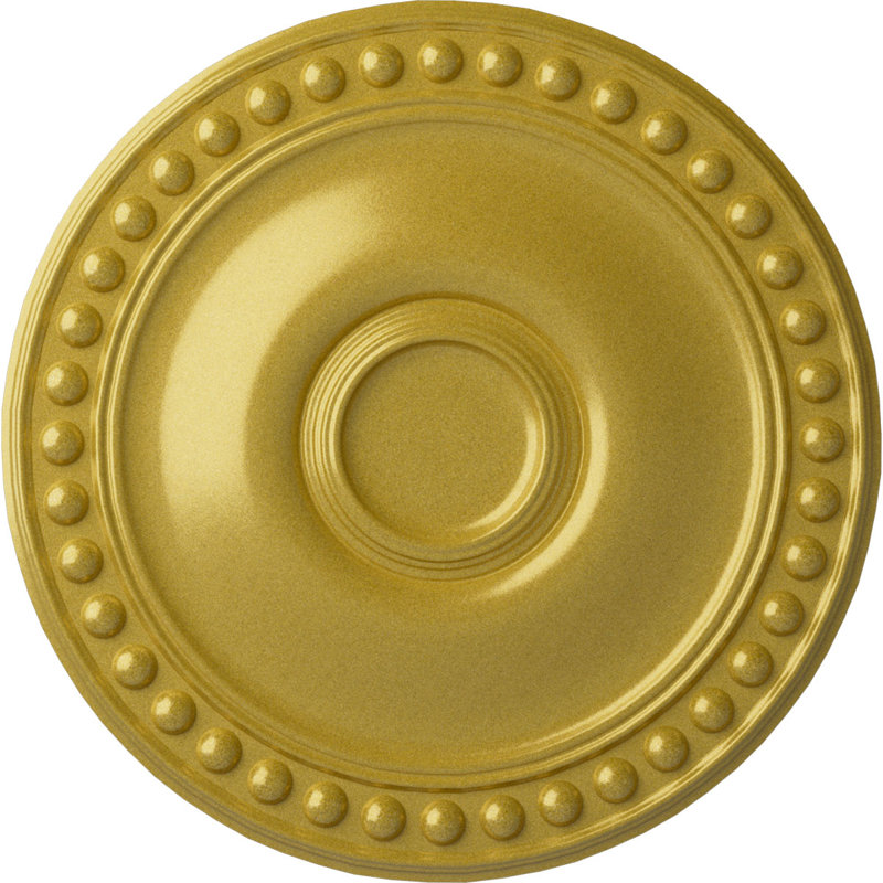Médaillon de plafond de 19 1/8 po x P 1 po (convient aux auvents jusqu'à 5 5/8 po), Doré intense