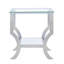 Square End Table, Glass Finish, And Aesthetic Design, Tables Elegant Surface, Shelving Units