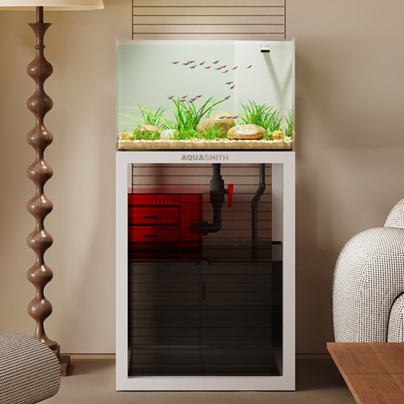 Aquarium moderne en acier inoxydable 30 à 36 gallons, Blanc