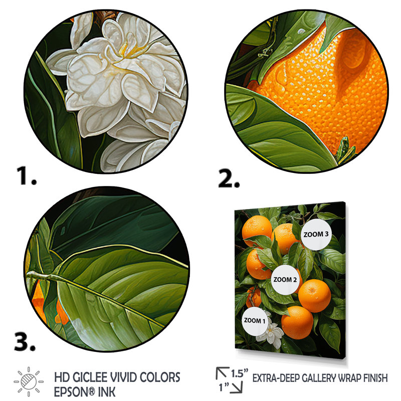 Connard " Tangerine Tango Bouquet II ", Black Picture Frame, 20" H x 12" W x 1" D
