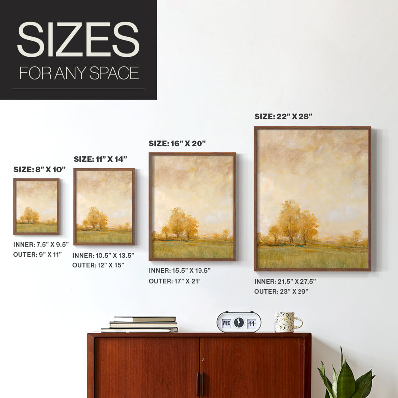 «Carefree Day II», reproduction encadrée - bois massif, Cadre photo brun simple, H 14 po x l 11 po
