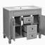 Meuble-lavabo 36 po avec lavabo supérieur, armoire de rangement moderne, 2 portes à fermeture douce et 2 tiroirs, meuble-lavabo simple