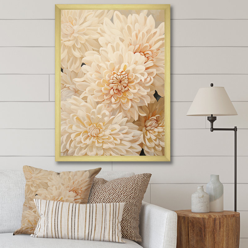 Minimalisme mamans en couleur beige et discrète II sur toile, H 44 po x l 34 po x P 1,5 po, Cadre doré simple