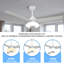 Ventilateur de plafond 52 po avec éclairage à DEL 3 couleurs et gradateur, moteur CC réversible à 6 vitesses, haut-parleur Bluetooth et télécommande