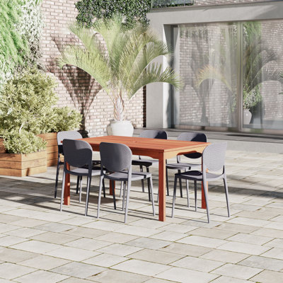 Anautica 6 - Person Patio Dining Set with Rectangular Table
