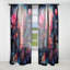 Rideau en velours de nuit Magnus Abstract Northern Pink Luminous Night II - obscurcissant - 1 panneau-1225482518