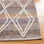 Tapis géométrique en polyester Kilim fabriqué à la main en brun / gris-44012906