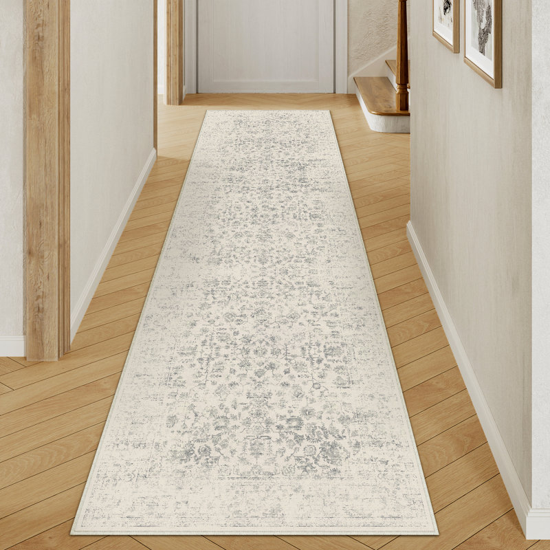 Yaie Machine Washable Floral Indoor Area Rug With Non-Slip Backing, Runner 2' x 8'