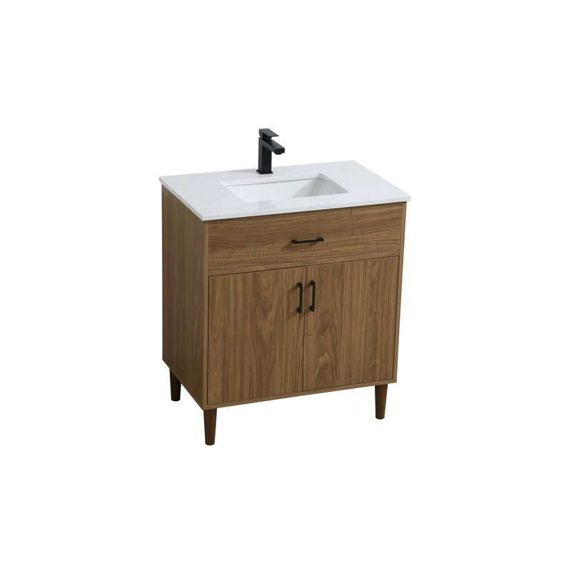 Chandler 30 inch Single Bathroom Vanity, Walnut Brown